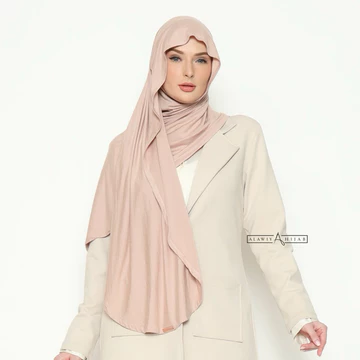 Alawiyahijab Mara Instant TENCEL™ Pashmina Oval Antibacterial (Pashmina Curve Semi Instant