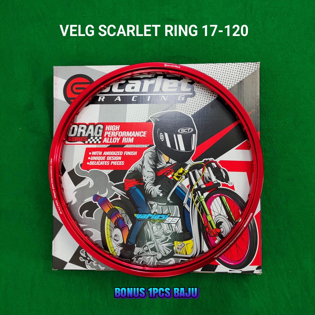 Jual VELG PELEK SCARLET RACING DRAG SERIES RIM ALLOY RING 17 110 120 ...