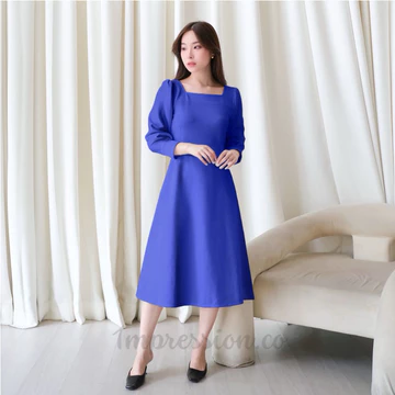 ELENORA Dress Pesta Kondangan Korean Style Wanita Scuba Premium Mewah Elegan