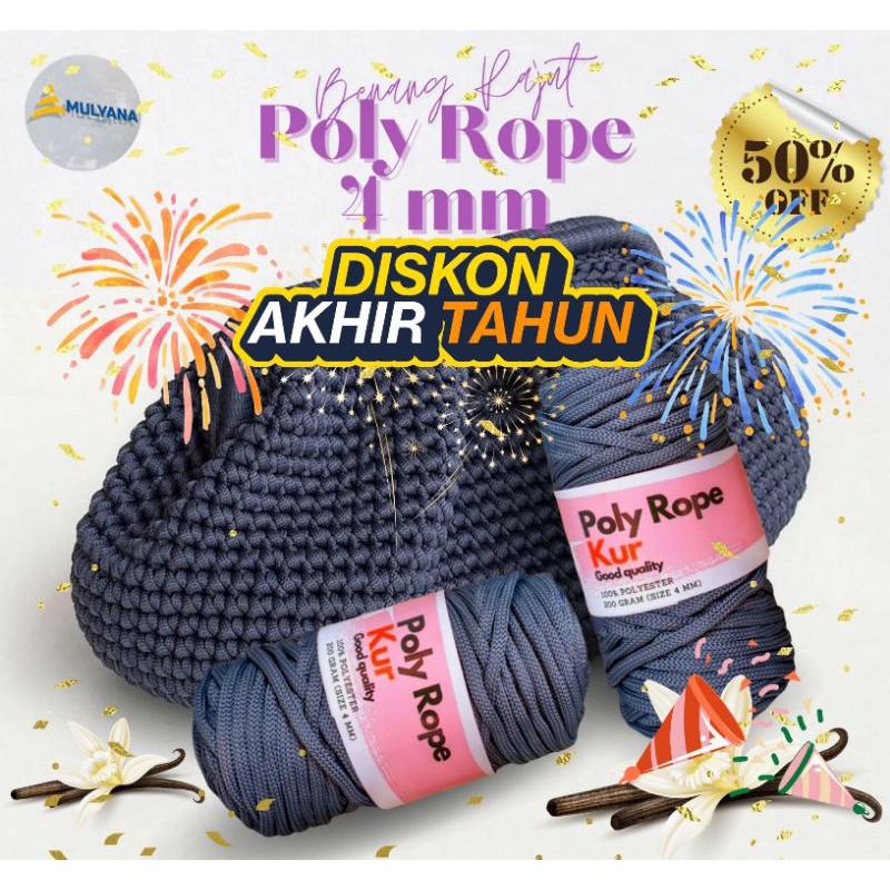 Jual BENANG RAJUT POLY ROPE / TALI KUR 4 MM 200 gram | Shopee Indonesia