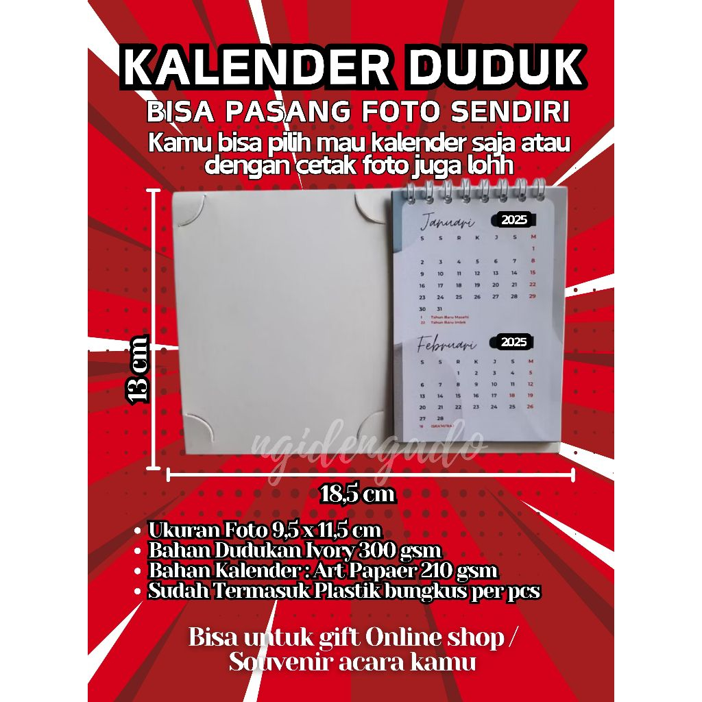 Jual KALENDER DUDUK BISA CUSTOM FOTO ATAU CETAK SENDIRI cocok untuk