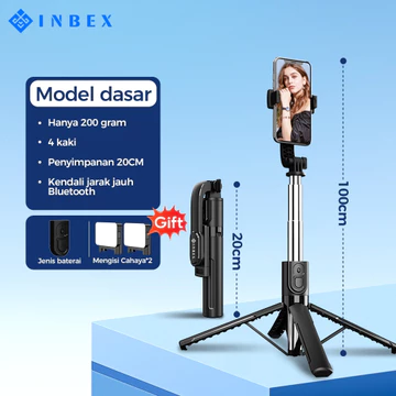 INBEX QT100 Selfie Stick 100cm Tongsis Tripod Mini Portable Tripod Quadruped Remote Bluetooth