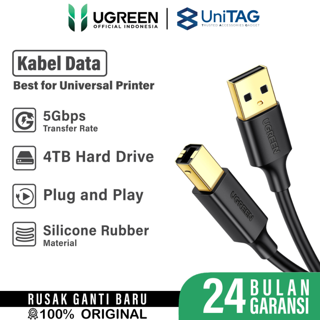 Jual UGREEN Kabel Printer Scanner USB A to USB B 2.0 Cable | Shopee ...