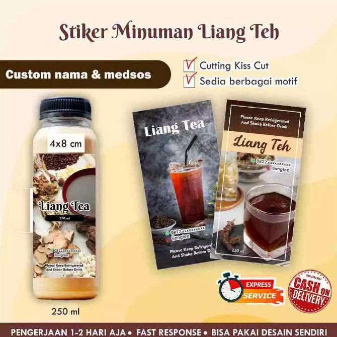 Jual [35 pcs] Stiker minuman Liang Teh / Liang Tea cromo / kemasan ...