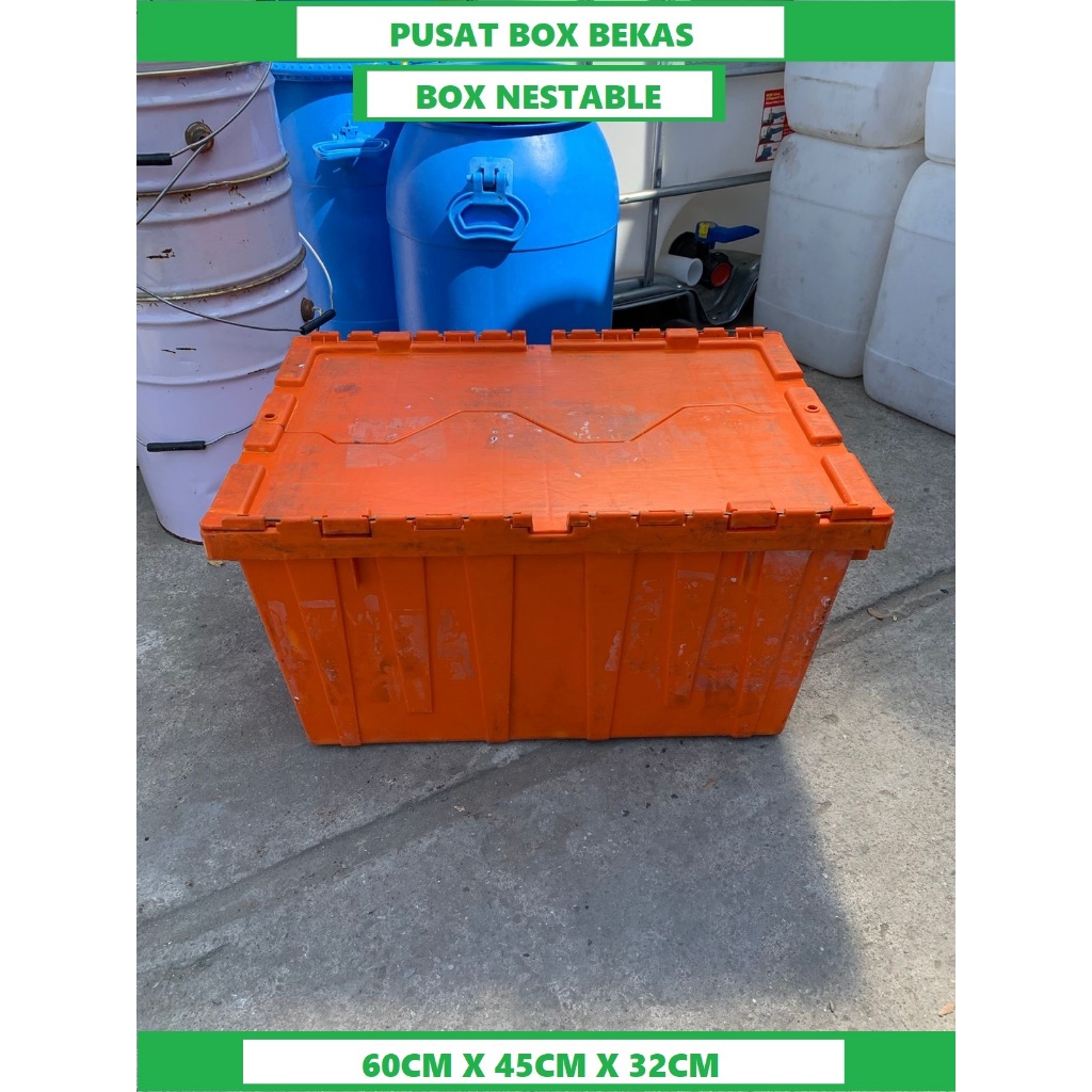 Jual box kontainer plastik box nestable box biru bekas box bekas ...