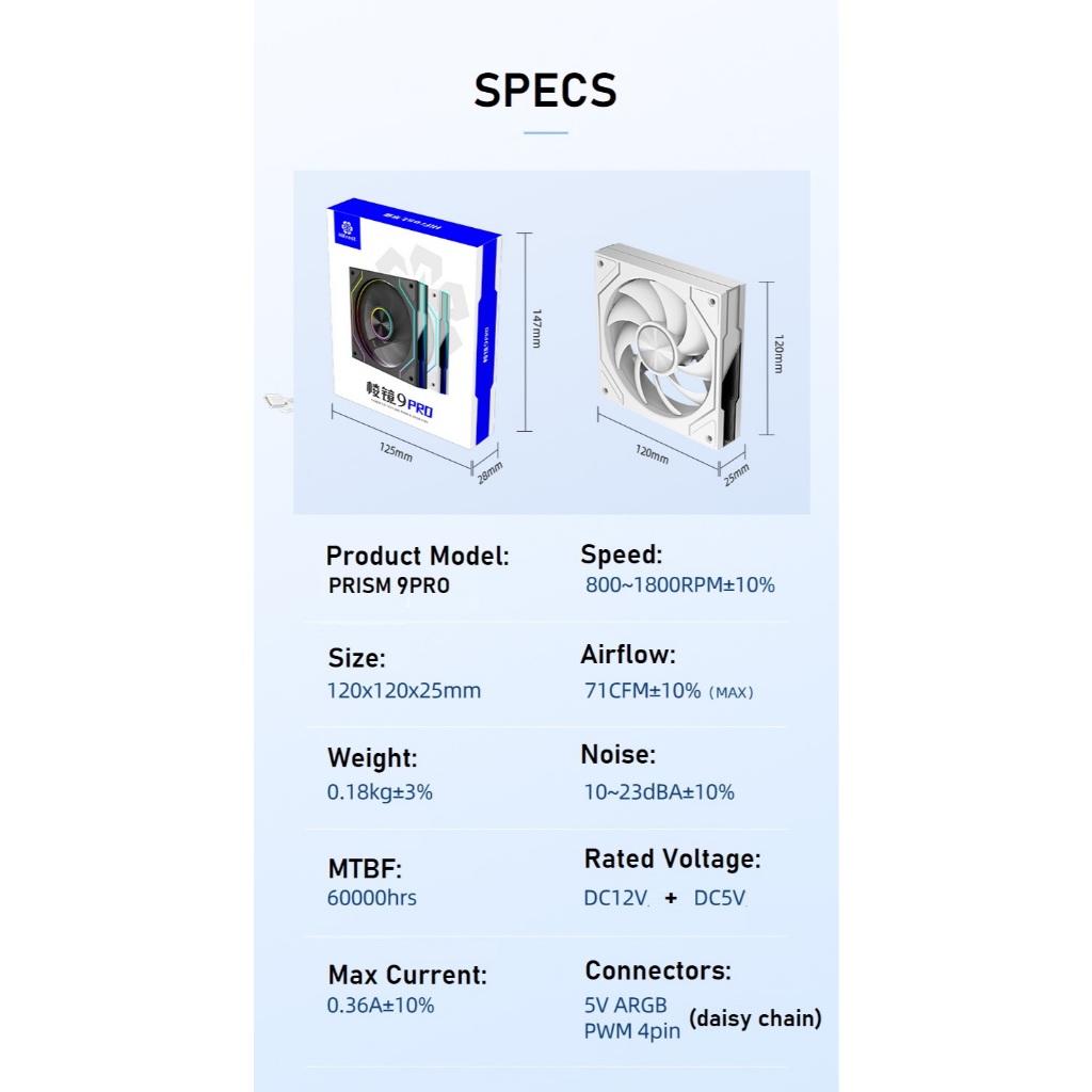 Jual COOLMOON HiFrost Prism 9PRO ARGB PWM Fan 12cm Reverse Model Lian ...