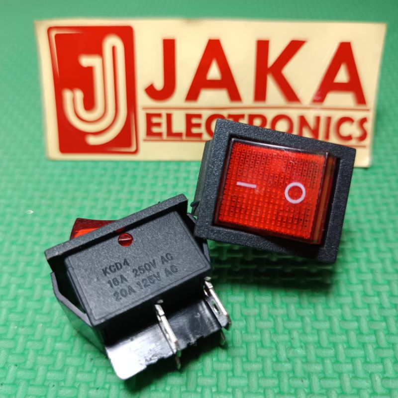Jual Saklar Switch On/Off Besar 16A Plus Lampu 4 Pin / Saklar Besar ...