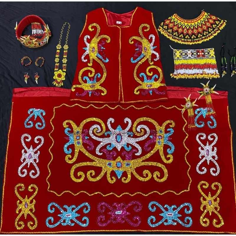 Jual Baju Adat Dayak Kalimantan Set Acc Adat Dayak Baju Adat Dayak
