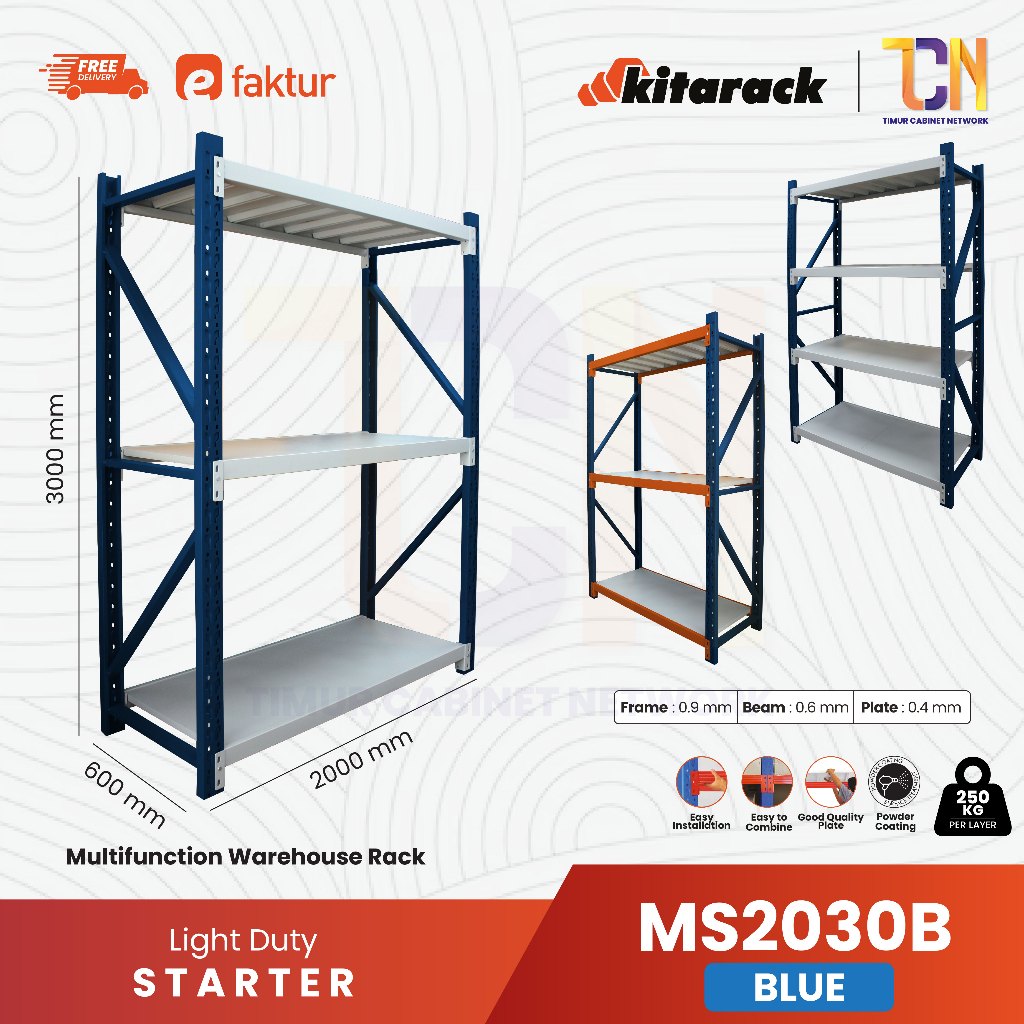 Jual KITARACK MS2030 WAREHOUSE RACK MULTIFUNCTION HEIGHT 3000MM STARTER ...