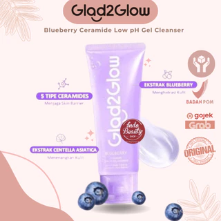 GLAD2GLOW Blueberry Ceramide Low pH Gel Cleanser | sabun cuci muka Acne Prone Skin Friendly Facewash