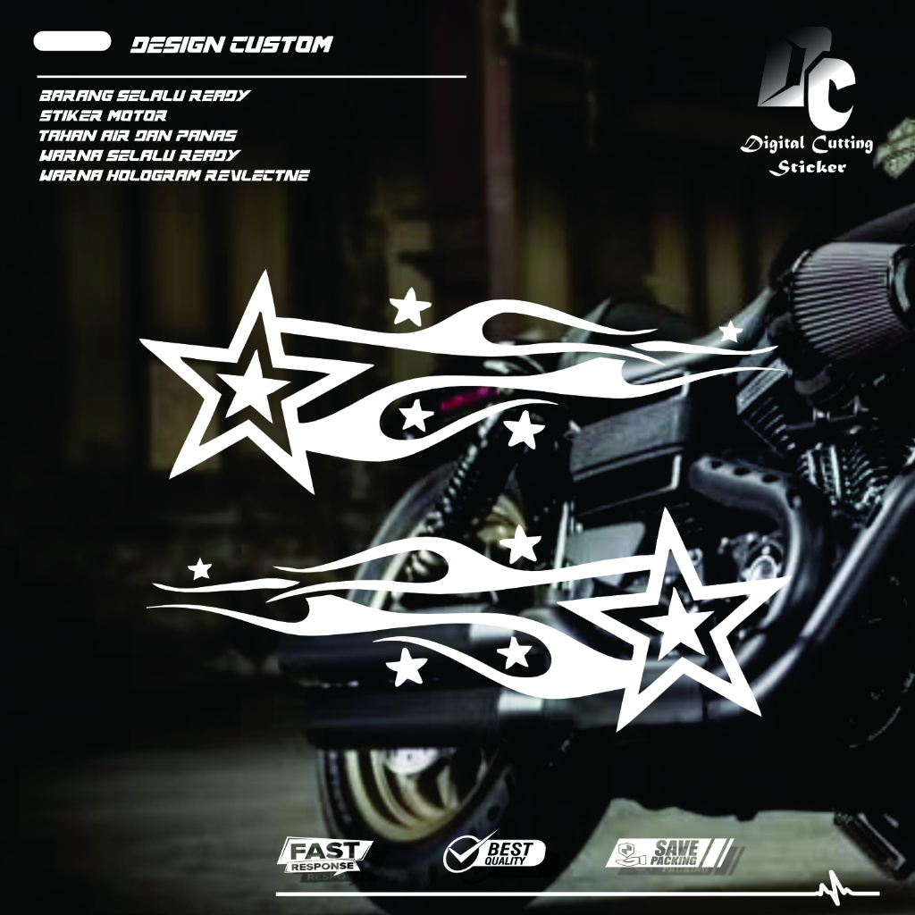 Jual Sticker bintang api v2 kanan kiri cutting sticker motor variasi ...