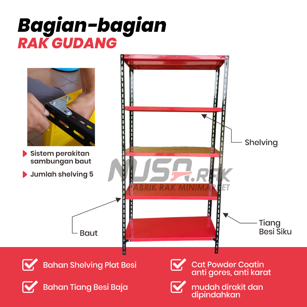 Jual RAK GUDANG / RAK BESI SIKU 2 Tulangan Premium untuk Toko ...