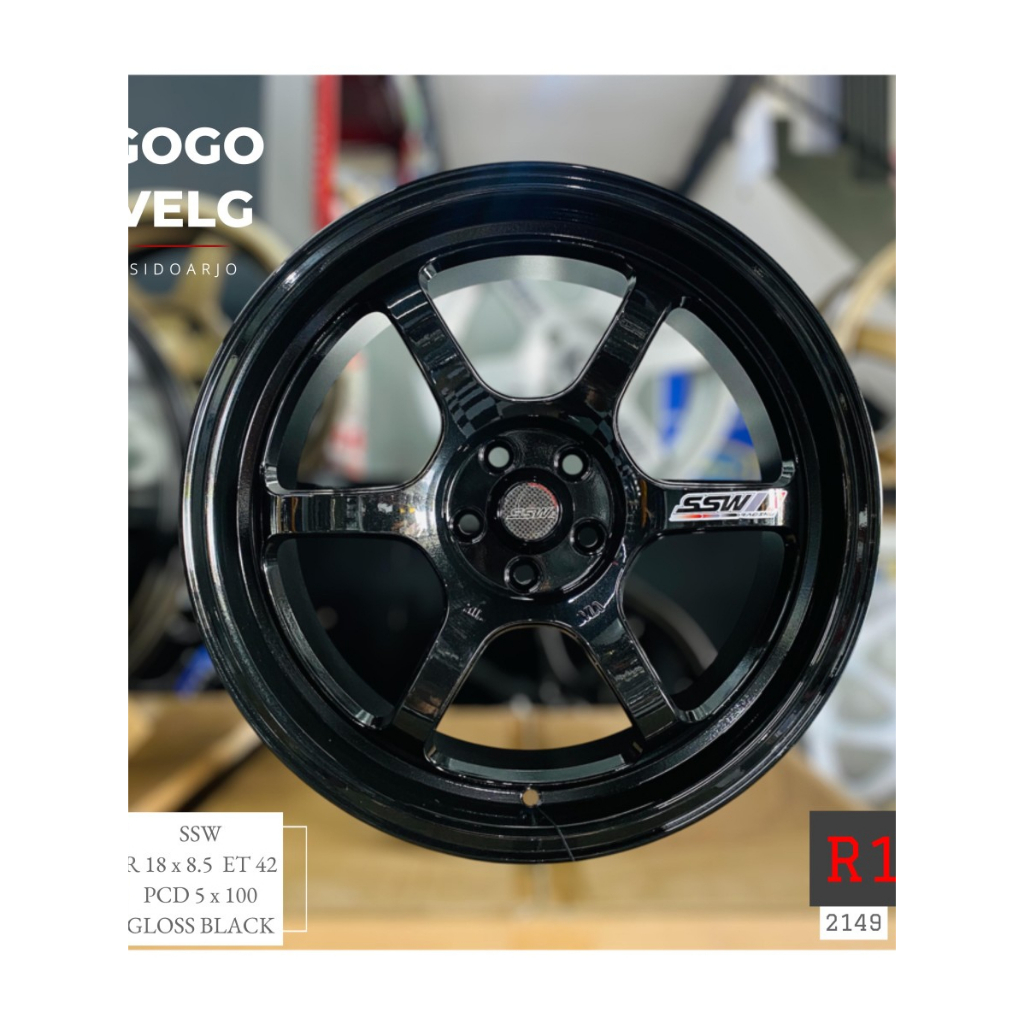 Jual Velg R18 ORIGINAL SSW Thailand TE37 PCD 5X100 Lebar 8,5 ET42 Black ...