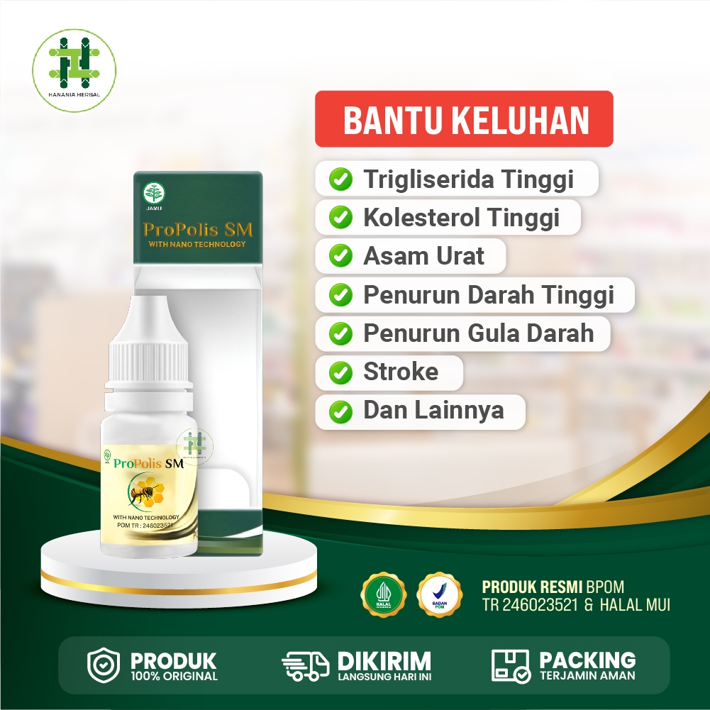 Obat Trigliserida Tinggi Kolesterol Tinggi Asam Urat Penurun Tekanan Darah Tinggi Penurun Gula Darah Obat Stroke Propolis SM PALING AMPUH Namun Tergantung Kondisi Tubuh