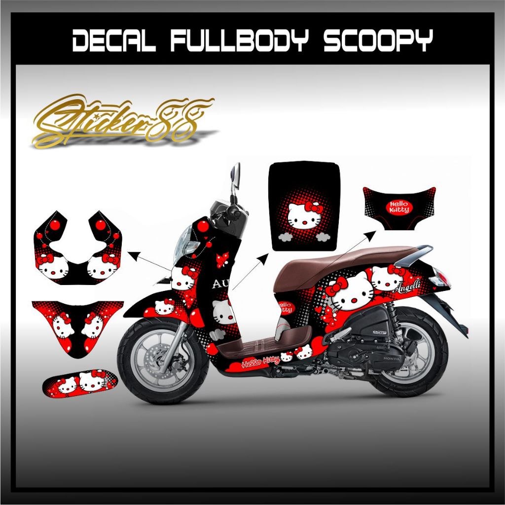 Jual Hello Kitty Decal Fullbody Scoopy Motor Honda / STICKER DECAL ...