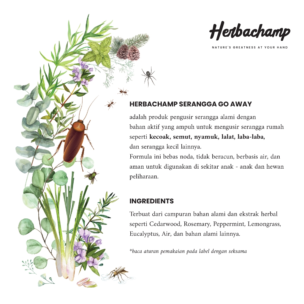 Jual Herbachamp Refill - Serangga Go Away | Pengusir Serangga Kecoa ...