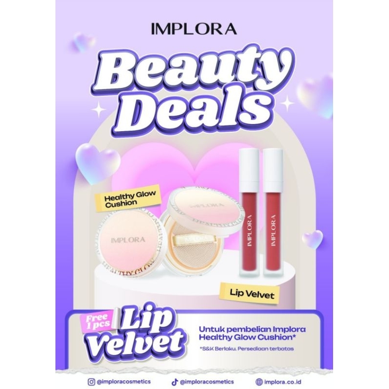 Jual Implora Healthy Glow Cushion Free Lip Velvet | Shopee Indonesia