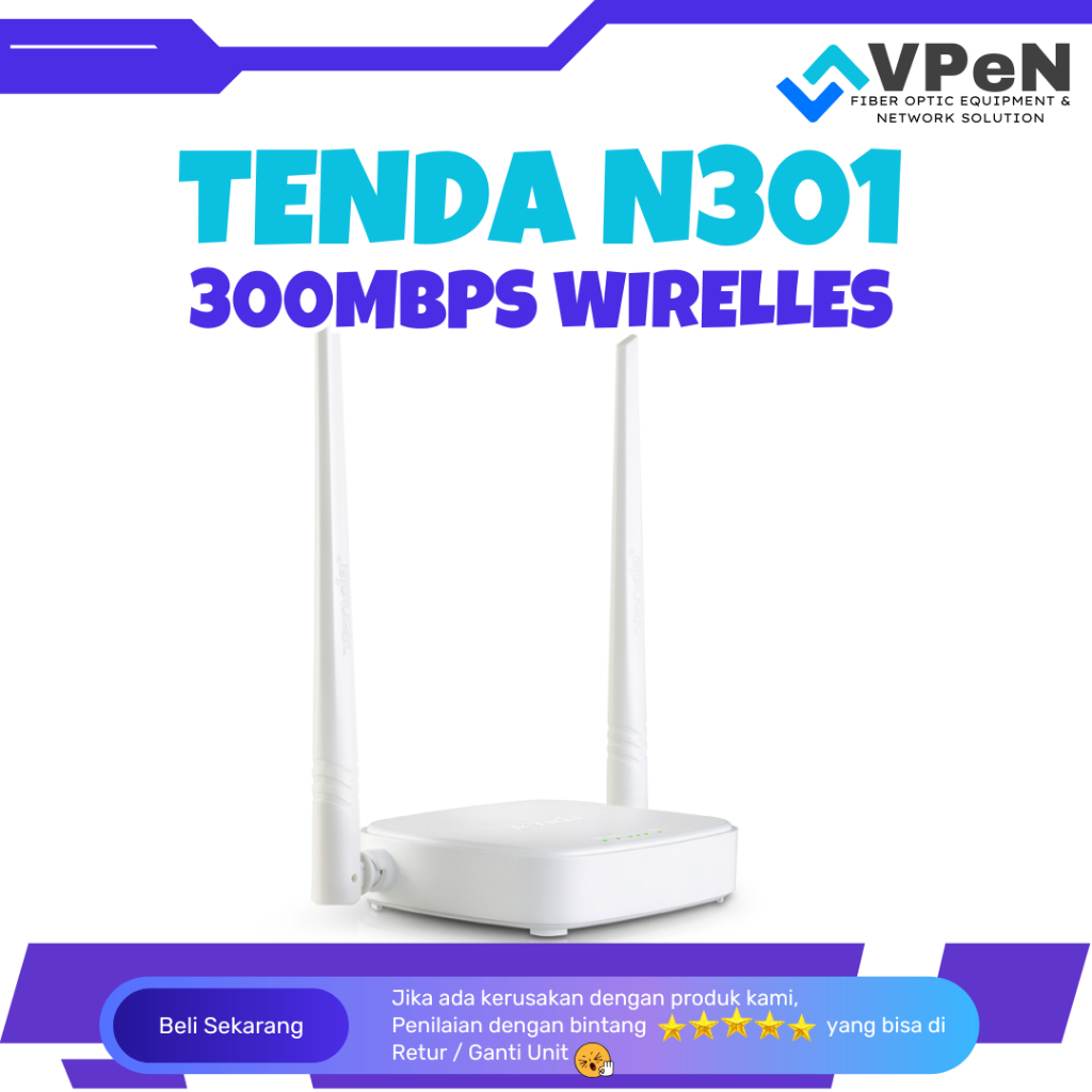Jual Tenda N301 - Wireless N300 Easy Setup Router | Shopee Indonesia