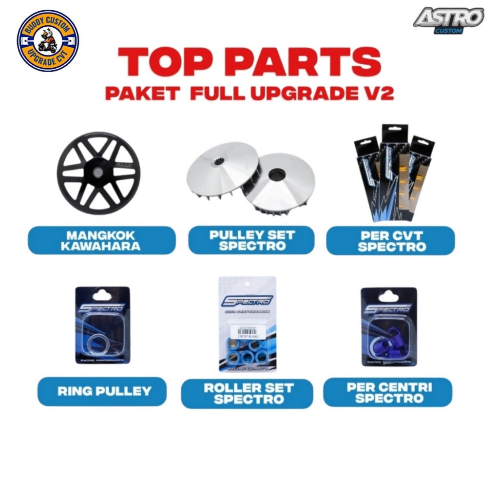 Jual Paket CVT Full Race Kit V2 Kawahara X Spectro Mio M3 Soul GT `Fino ...