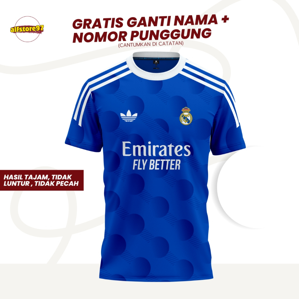Jual JERSEY BOLA RMA REAL MADRIIDD THIRD 2025/ JERSEY FUTSAL PRIA ...