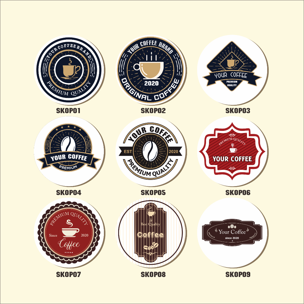 Jual 2-4 Cetak Stiker Coffe Cafe Shop Murah Sticker Label Minuman Kopi ...