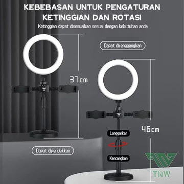 Ringlight 16cm Tripod Holder Meja HP Ring Light Tripod Mini Stand HP Live Streaming Selfie Make