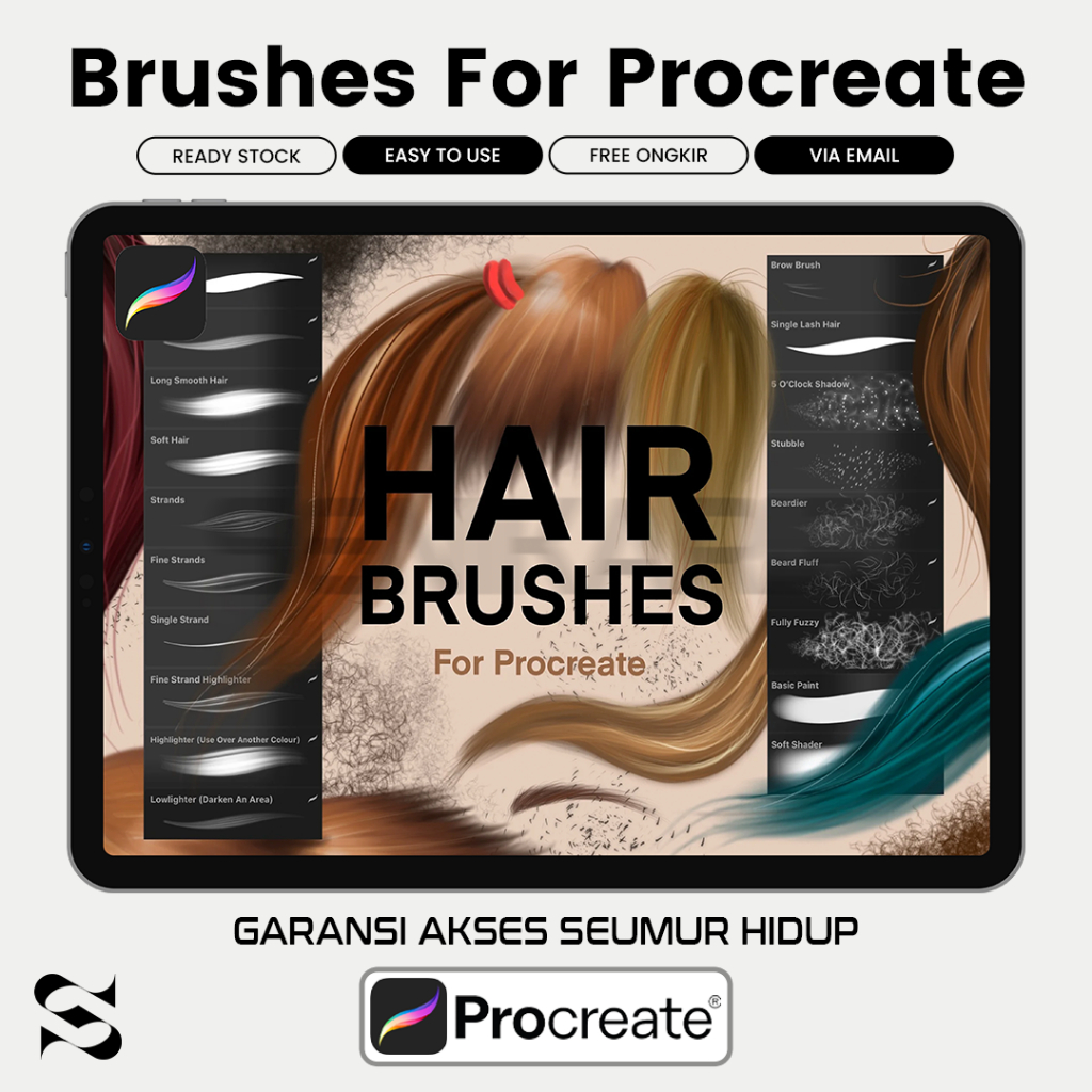 Jual Procreate Brushes - Hair Brushes For Procreate | Shopee Indonesia