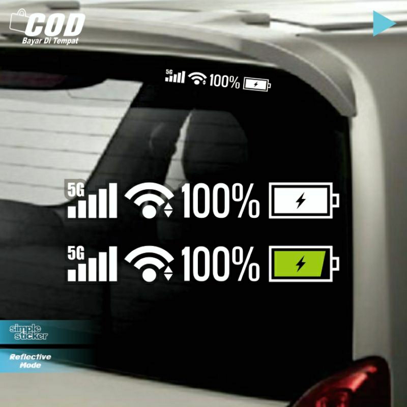Jual sticker tampilan sinyal wifi batre hp | sticker cutting kaca mobil ...