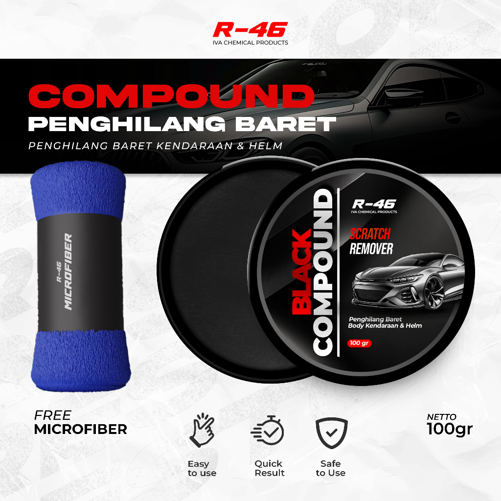 Jual Black Compound Penghilang Baret Motor Mobil Helm R-46 Kompon ...