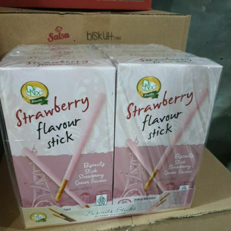 Jual wafer stick rasa strawberry bukan pokky denex | Shopee Indonesia