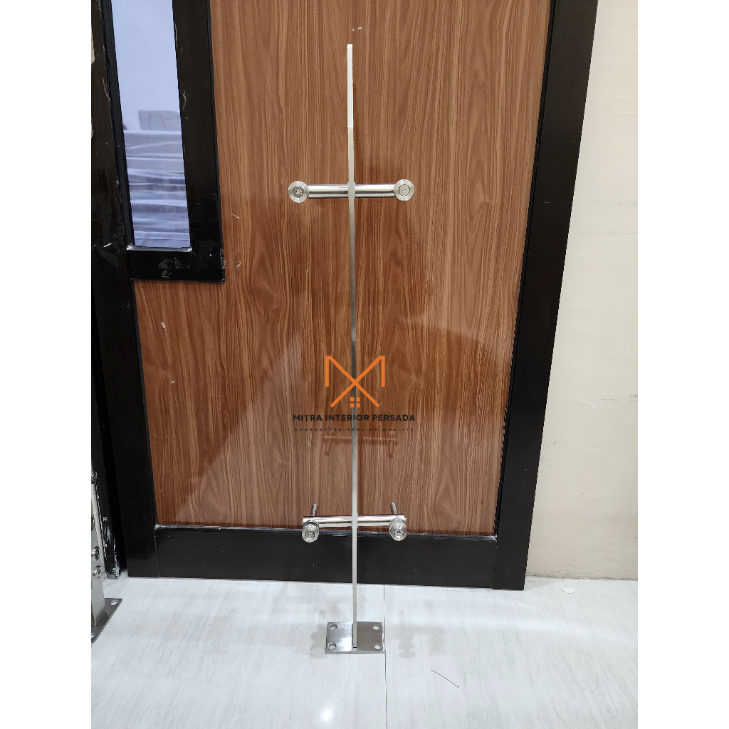 Jual Tiang Railing Tangga Model Kaca Tebal Plat 8 mm Stainless Stell SS ...