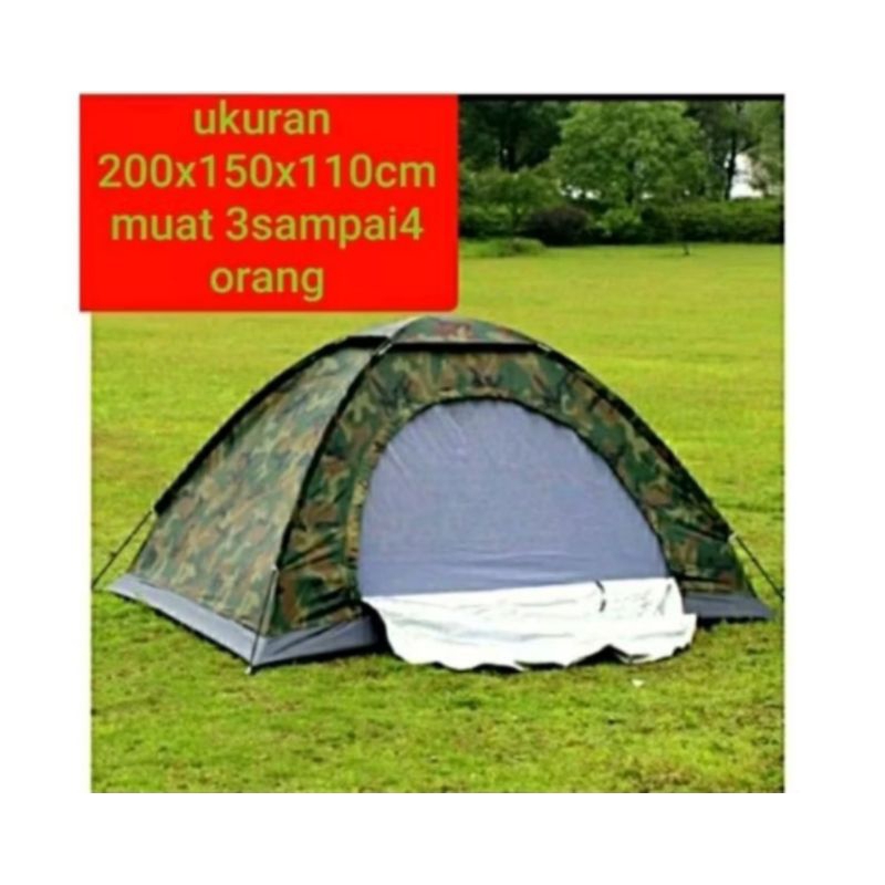 Jual tenda camping 3 sampai 4 orang tenda camping dome loreng 3-4 orang