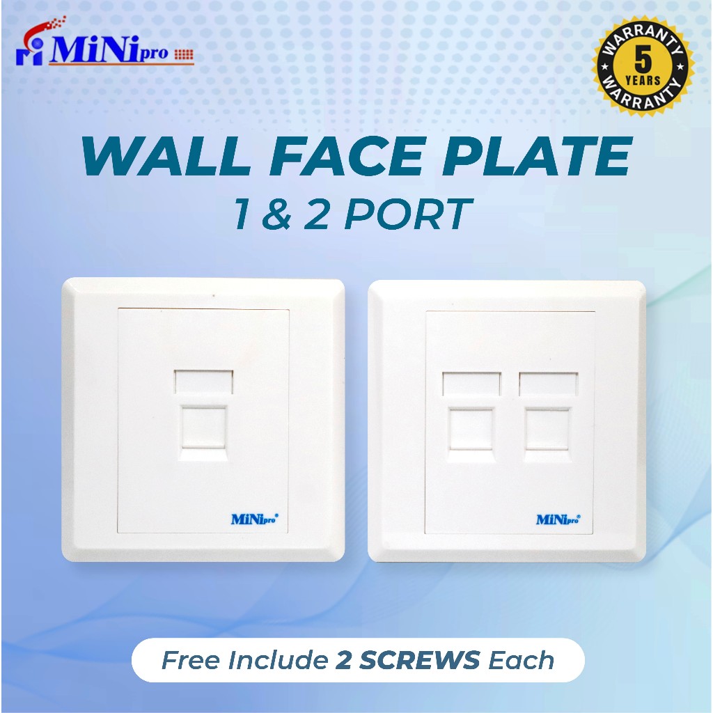 Jual Minipro Wall Face Plate 1Port & 2Port | Shopee Indonesia
