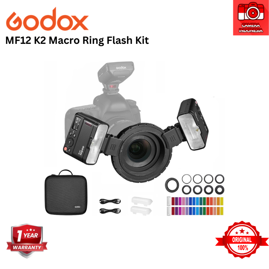 Jual Godox MF12-K2 Macro Flash Two Light Kit Off Camera TTL Built in ...