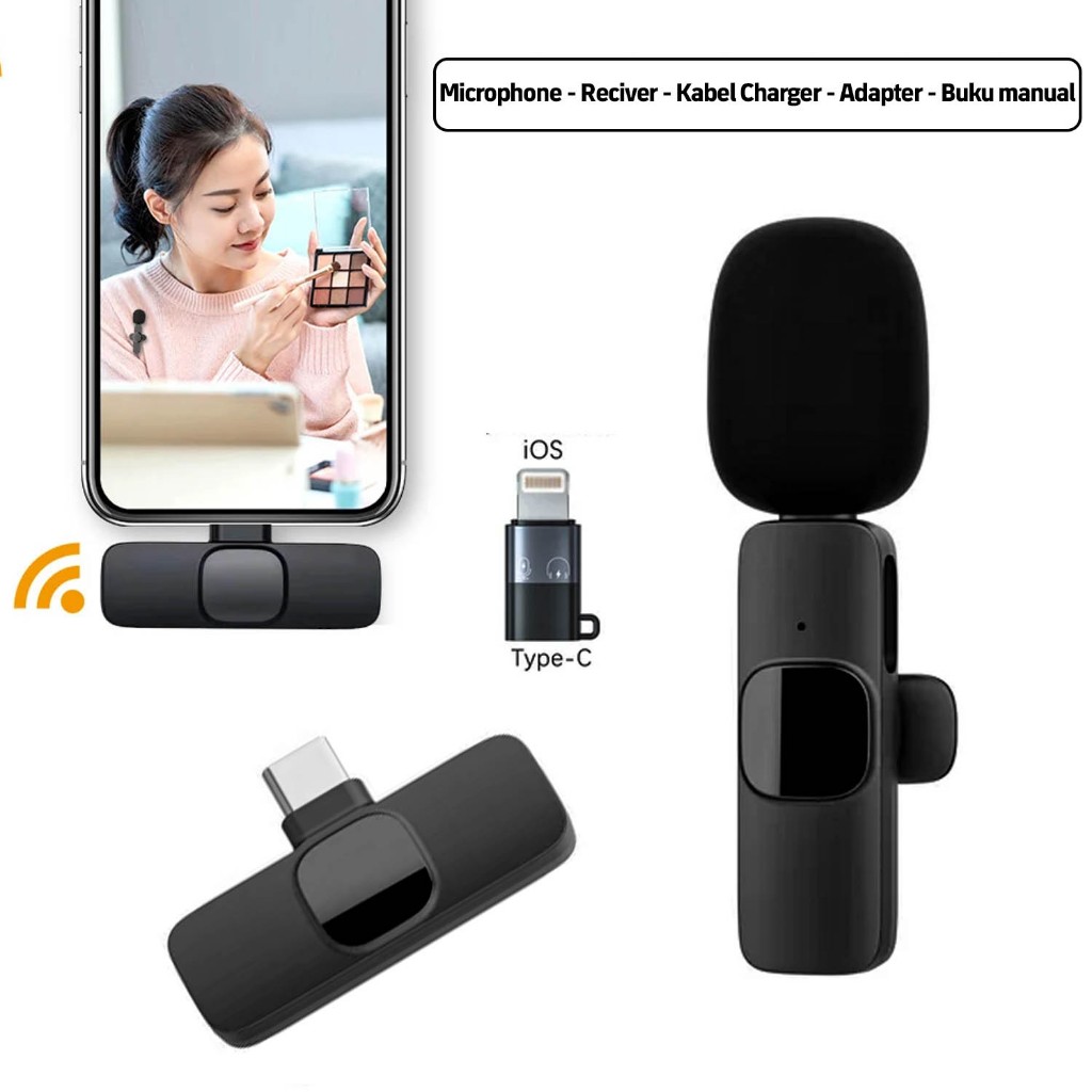 Jual Mic Wireless K9 Mic Clip On Jepit Mic Wireless Type C Plus
