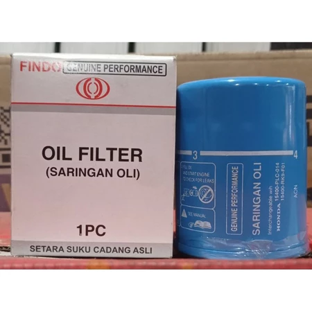 FILTER OLI FINDO FOS-1603, HONDA CIVIC, CR-V, CITY, STREAM, JAZZ, FREED, ACCORD, HR-V, BR-V, BRIO, MOBILIO, STREAM NISSAN X-TRAIL, LIVINA, DATSUN GO, MARCH, TEANA, EVALIA, JUKE, SERENA MITSUBISHI XPANDER, MIRAGE, GRANDIS, OUTLANDER