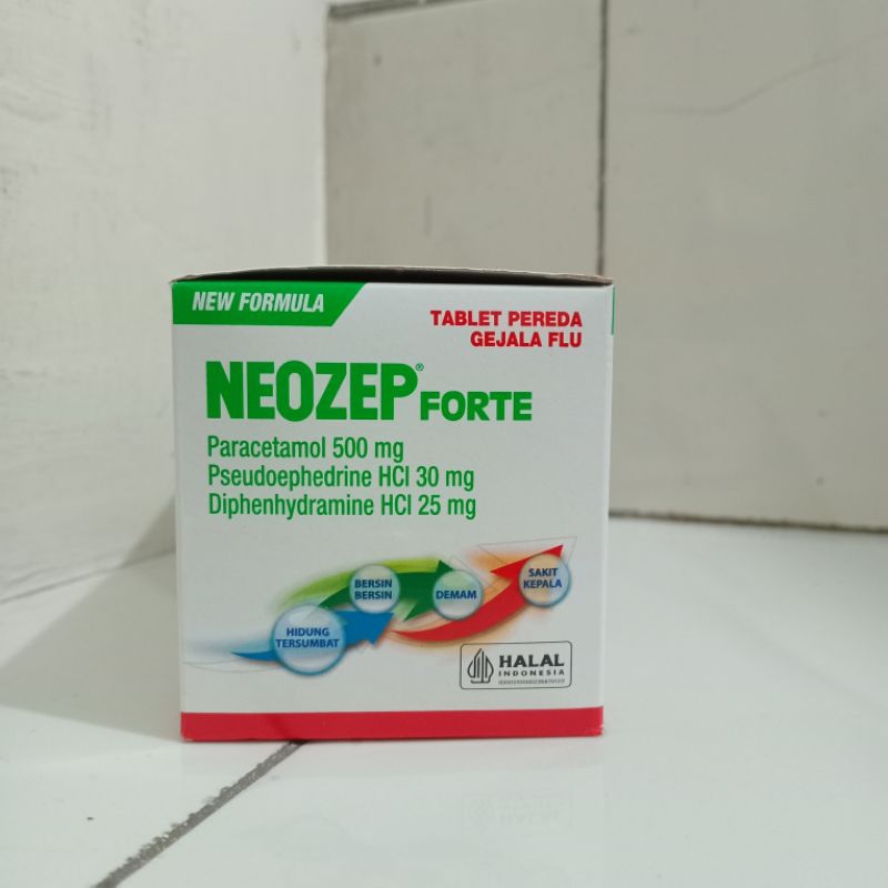 Jual NEOZEP FORTE TABLET PEREDA GEJALA FLU - ORIGINAL BPOM 1 BOX ISI 25 ...