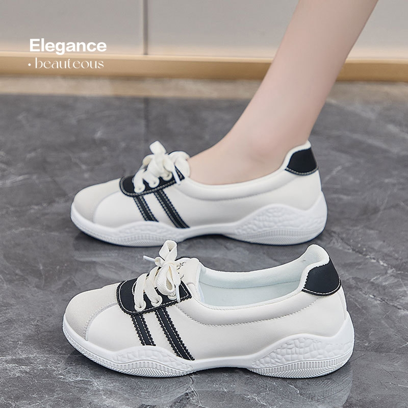 Jual Sepatu Kets Berpotongan Rendah Wanita Sepatu Sneaker Putih Santai ...