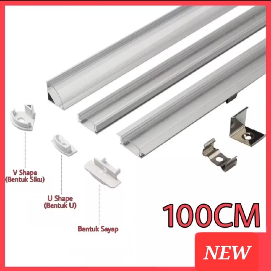 Jual LED Profile Cover Casing Housing LED Strip Rigid Aluminium L ...
