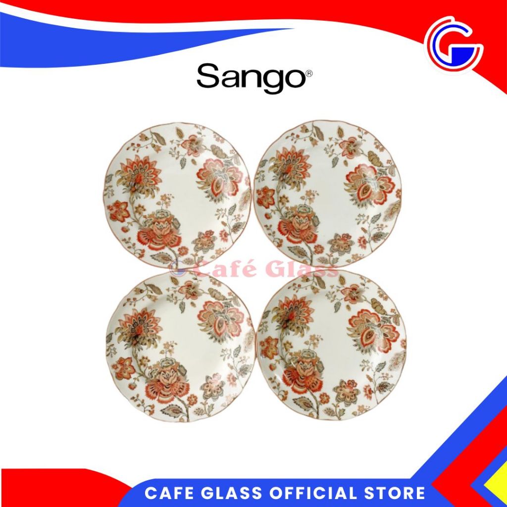 Dinner Set Sango - Piring Set Keramik - Magkok Set Keramik - Set Hampers Sango Winter Floral Red