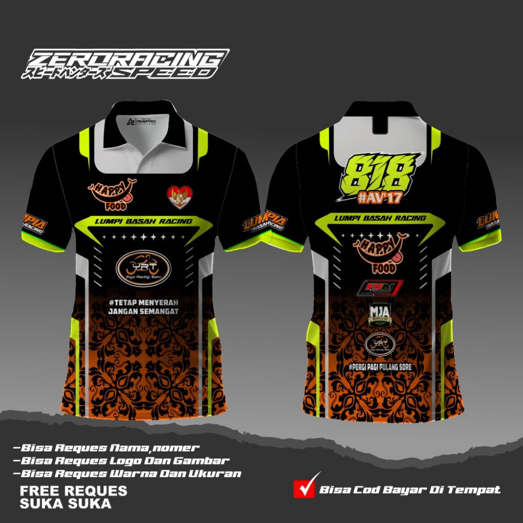 Jual Baju Kaos Jersey Racing Custom Nama Full Printing Satuan | Shopee ...