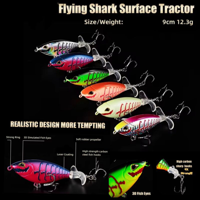 Jual Minnow Lure Propeller Flying Shark Tracktor 9cm-12,3gr Umpan Snake ...