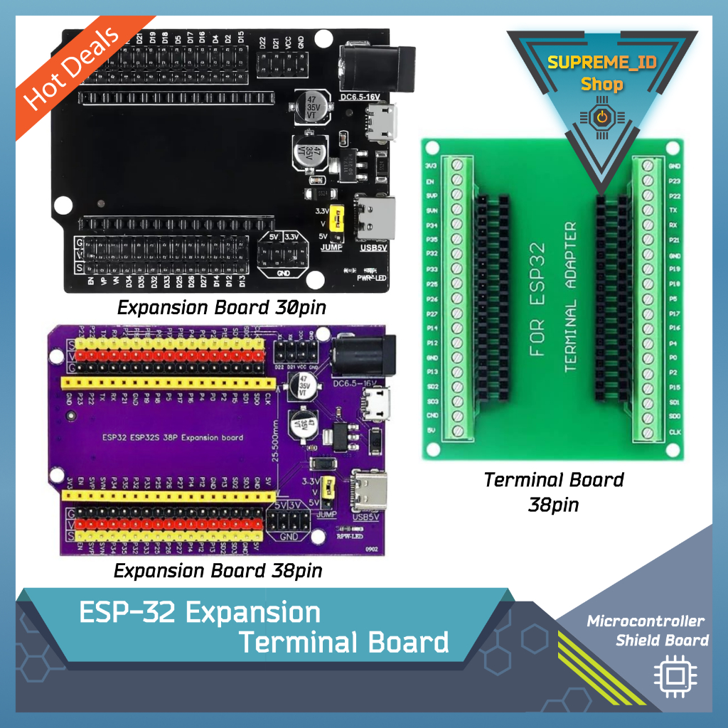 Jual ESP32 ESP-32 Wifi Bluetooth Microcontroller 30 pin 38 pin GPIO ...