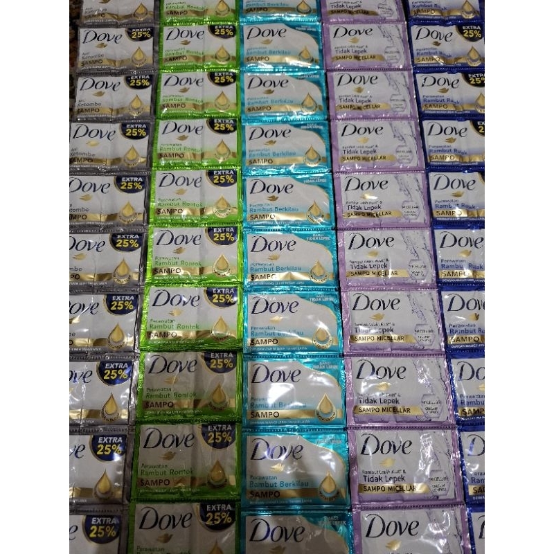Jual DOVE Shampoo 10 ml 1 Renteng Isi 12 Sachet / Shampoo Dove Sachet ...
