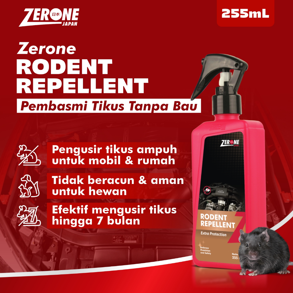 Jual Rodent Repellent Zerone Semprotan Obat Pengusir Anti Tikus Alami ...