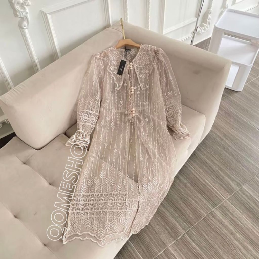 アメリヴィンテージ】EMBROIDERY TULLE LACE DRESS EMBROIDERY TULLE