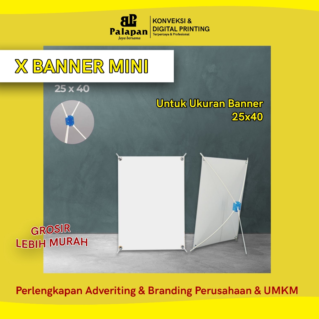 Jual X Banner Mini Size A3 / Kerangka X Banner Mini 25 x 40 | Shopee ...