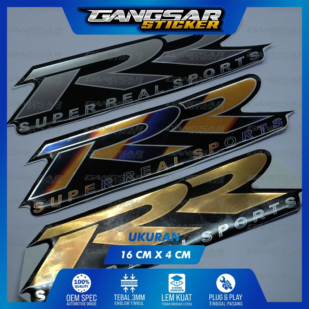 Jual emblem rr kawasaki ninja 150 old / emblem rr super real sport ...