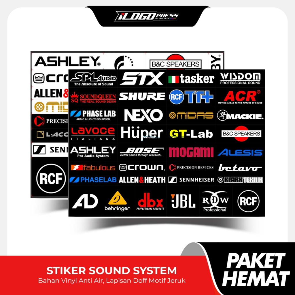 Jual Stiker Sound System Sound Balap - ACC - Isi 24/34/42 Stiker ...