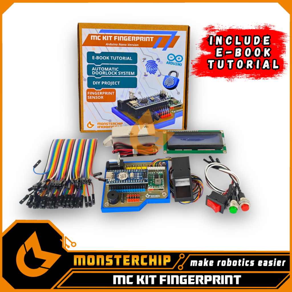 Jual KIT FINGERPRINT ARDUINO SMART SECURITY SYSTEM DOORLOCK DIY PROJECT ...